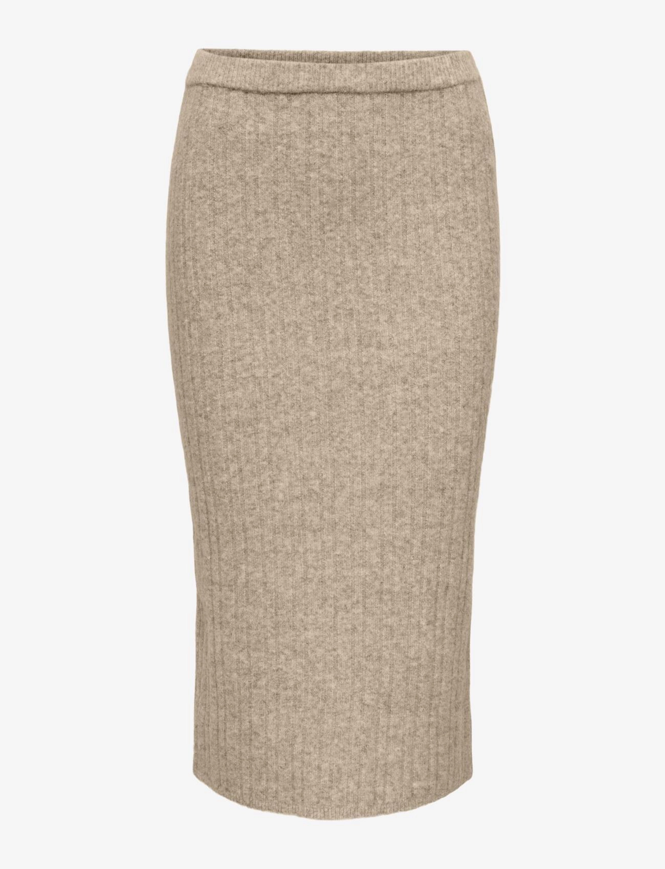 ONLY ONLJEANETT LIFE MIDI RIB SKIRT CC KNT - Röcke - HUMUS / beige