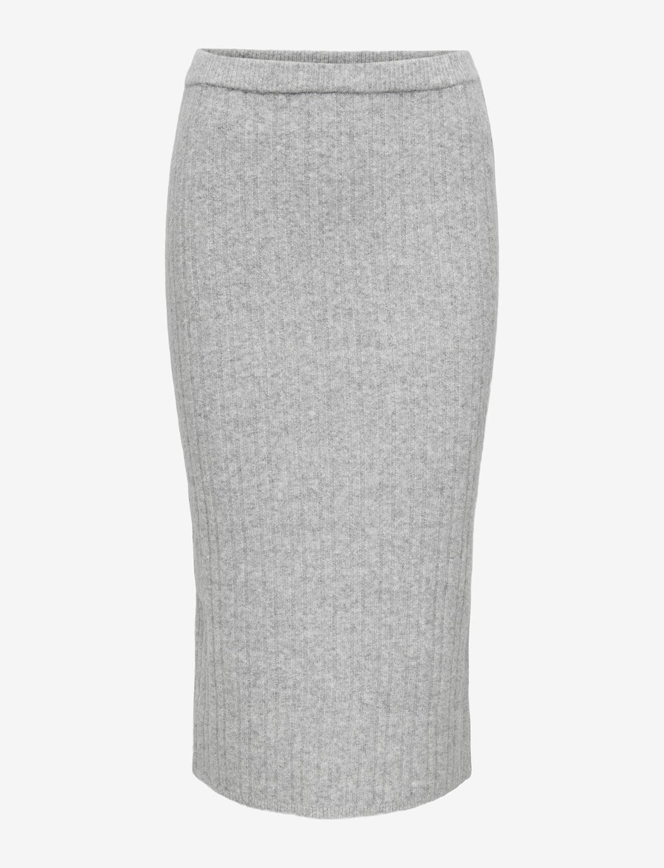 ONLY - ONLJEANETT LIFE MIDI RIB SKIRT CC KNT - strickröcke - light grey melange - 0