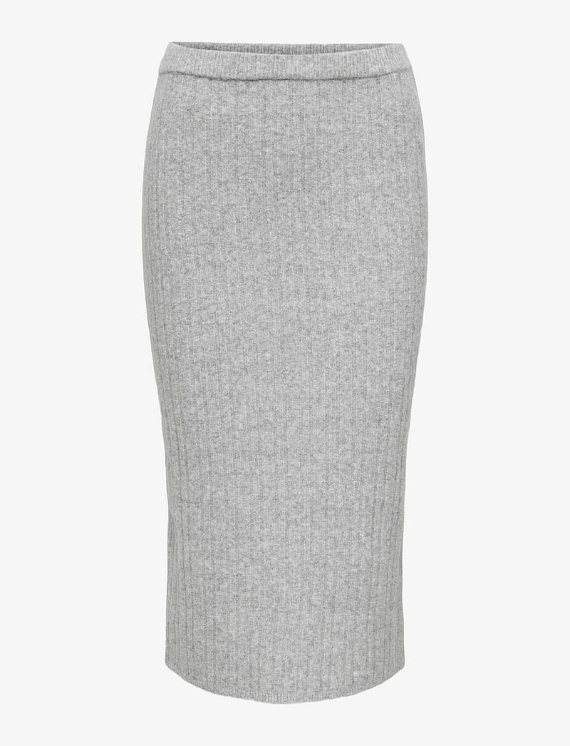 ONLY - ONLJEANETT LIFE MIDI RIB SKIRT CC KNT - strickröcke - light grey melange - 0
