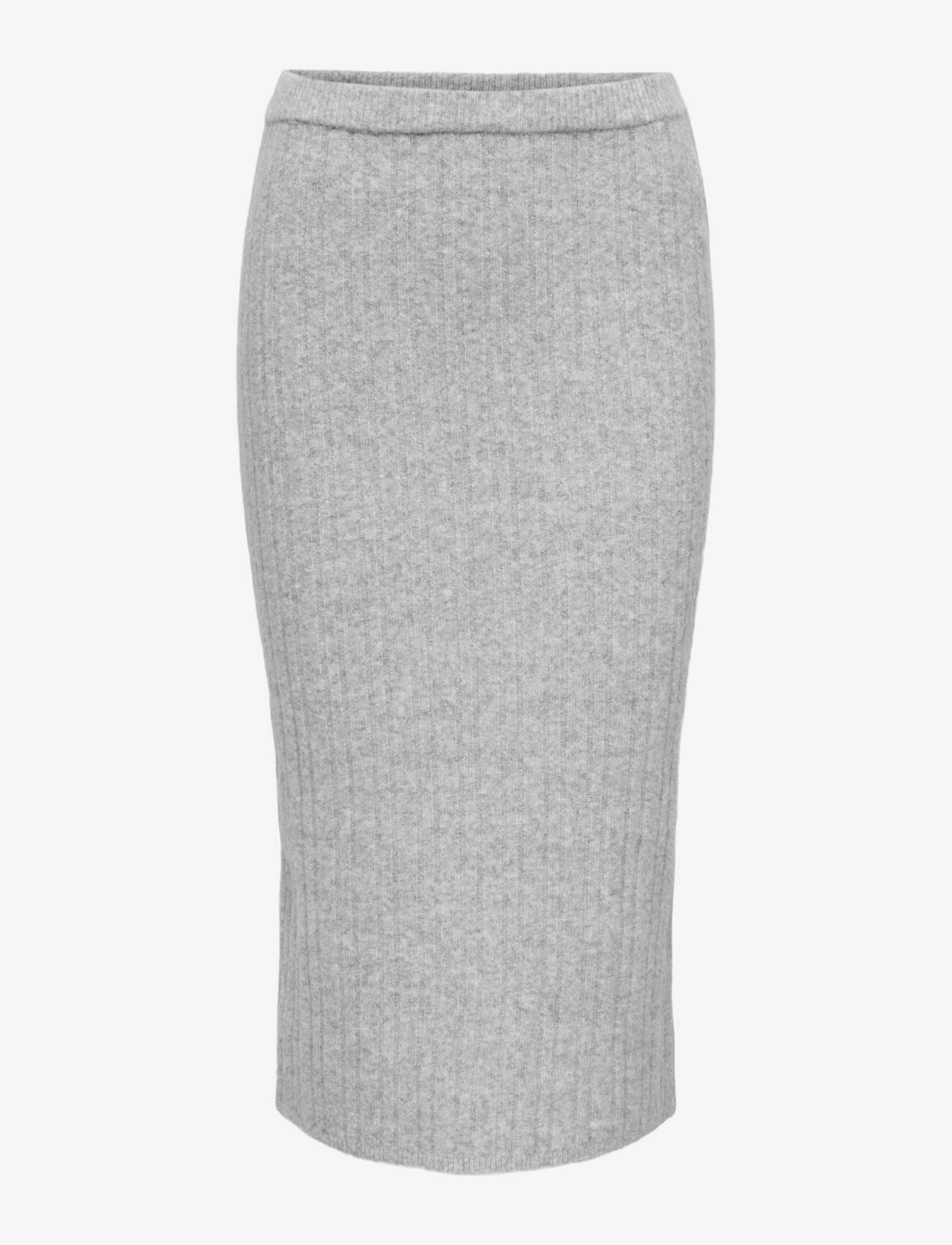 ONLY ONLJEANETT LIFE MIDI RIB SKIRT CC KNT - Röcke - LIGHT GREY MELANGE / grey