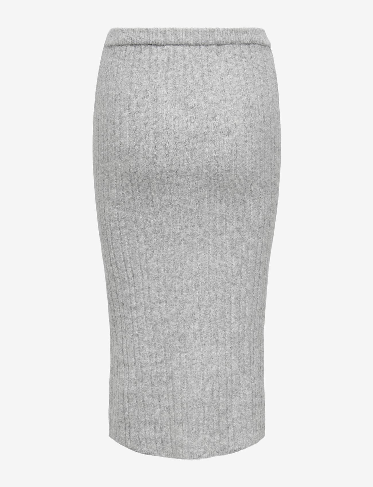 ONLY - ONLJEANETT LIFE MIDI RIB SKIRT CC KNT - strickröcke - light grey melange - 1