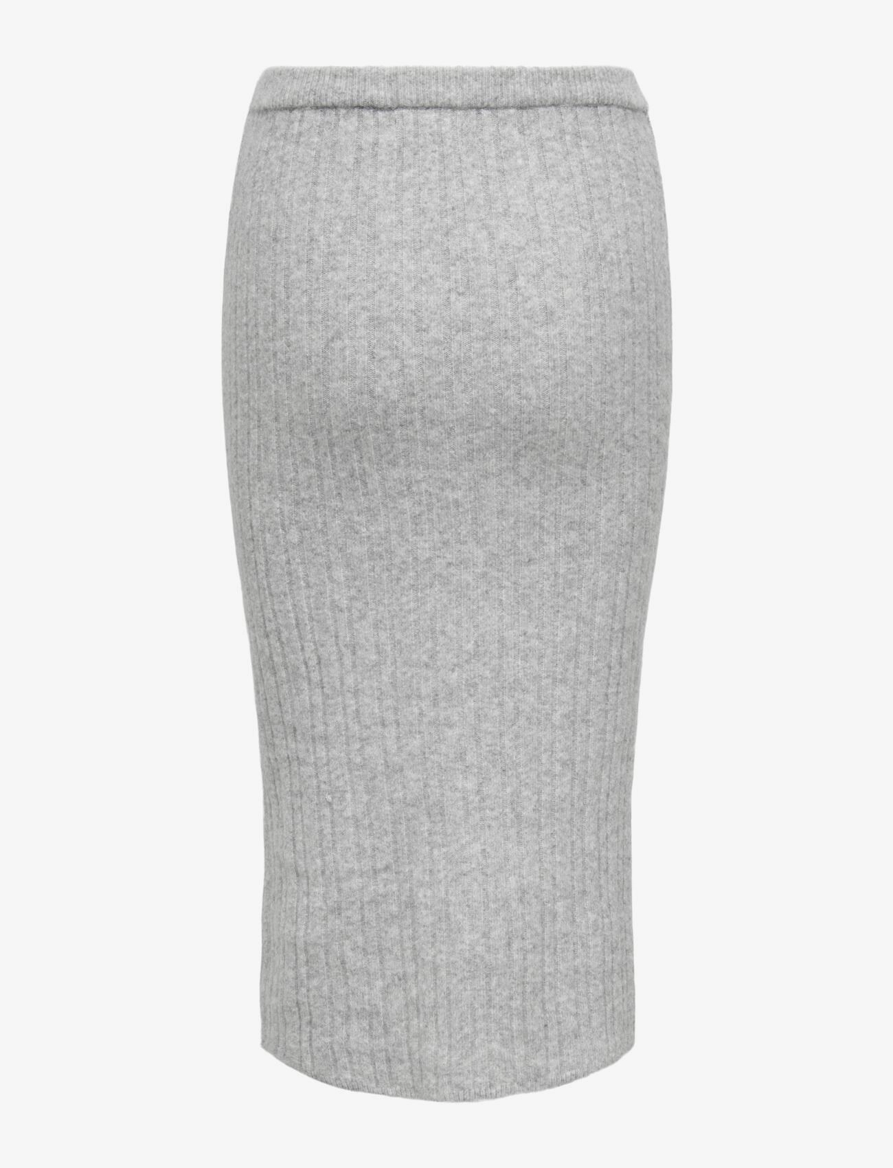 ONLY - ONLJEANETT LIFE MIDI RIB SKIRT CC KNT - strickröcke - light grey melange - 1