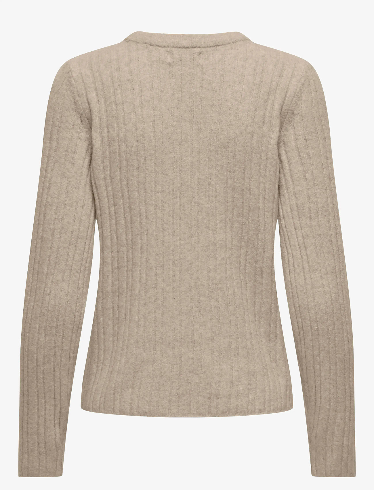 ONLY - ONLJEANETT LIFE L/S RIB O-NECK CC KNT - stickade tröjor - humus - 2