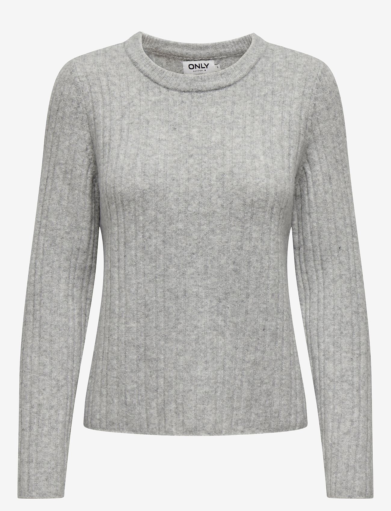 ONLY - ONLJEANETT LIFE L/S RIB O-NECK CC KNT - pullover - light grey melange - 1