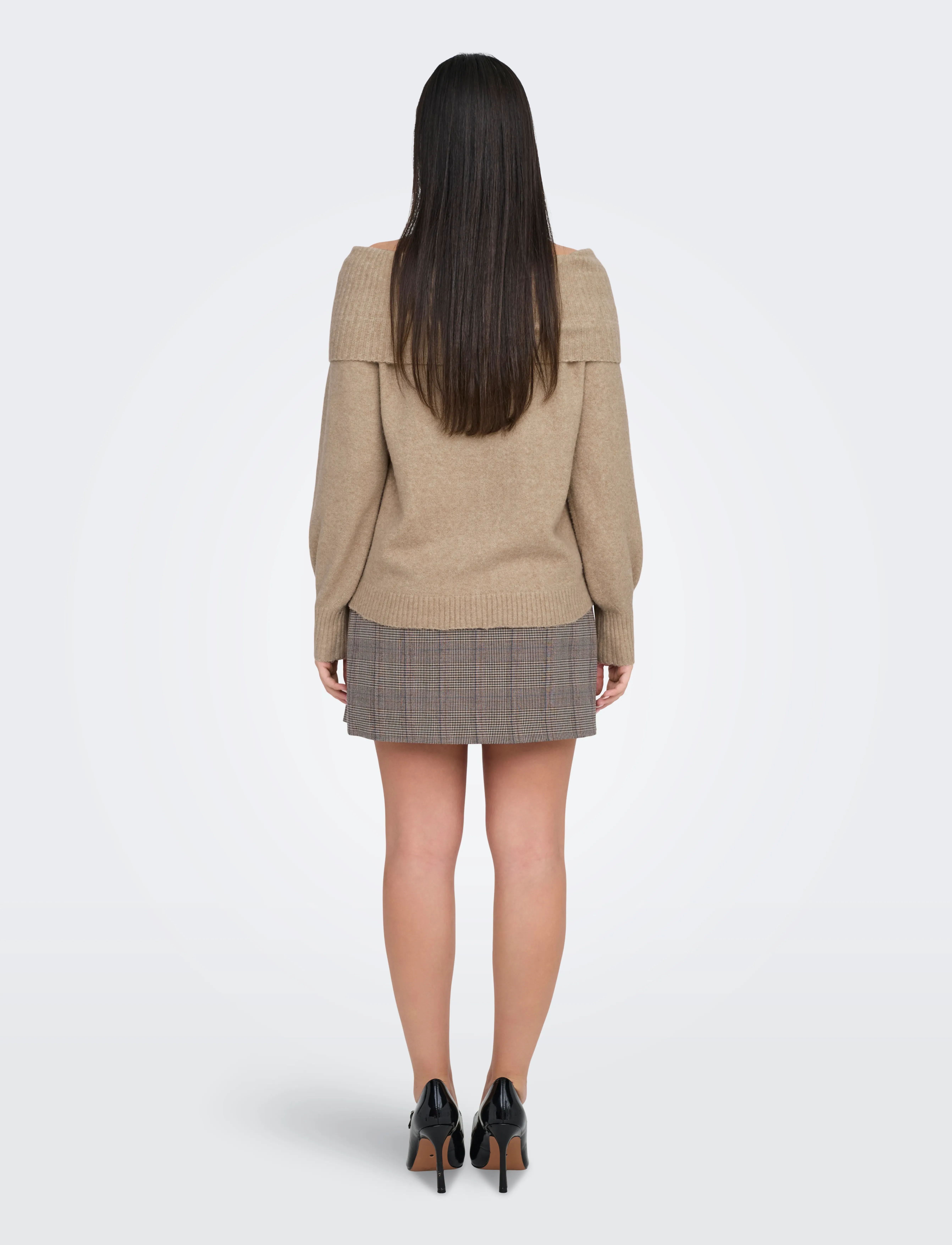 ONLY - ONLJEANETT LIFE L/S OFF SHOULDER CC KNT - die niedrigsten preise - humus - 3