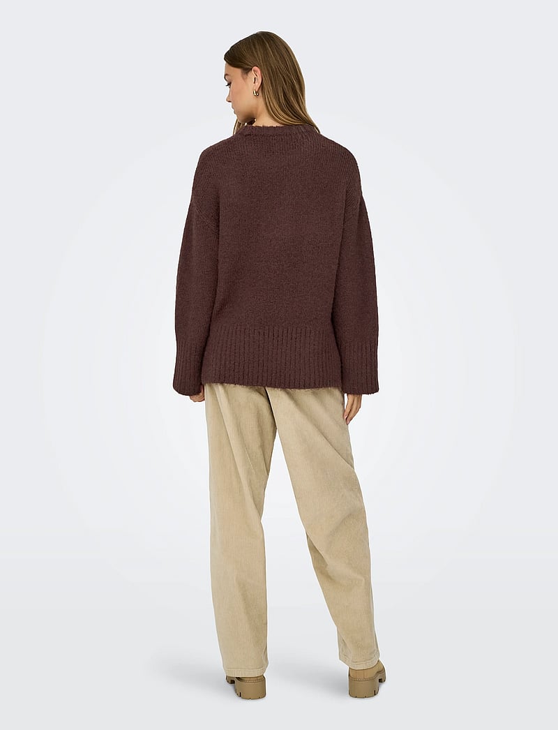 ONLY - ONLMAGGIE LIFE LS LOOSE O-NECK CC KNT - stickade tröjor - seal brown - 3