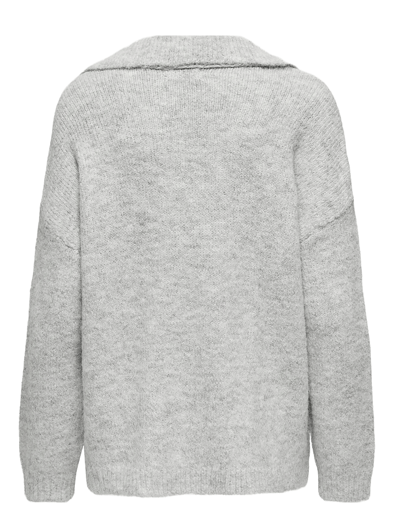 ONLY - ONLMAGGIE LIFE LS SPLIT NECK CC KNT - light grey melange - 2