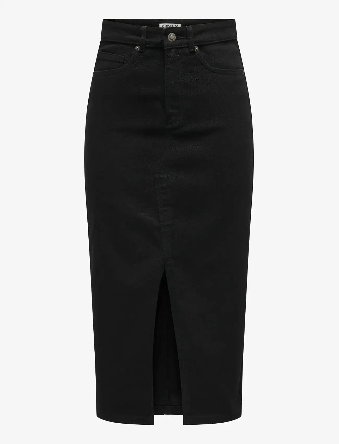 ONLY - ONLSIRI FRONT SLIT SKIRT DNM GUA NOOS - denimnederdele - black denim - 1