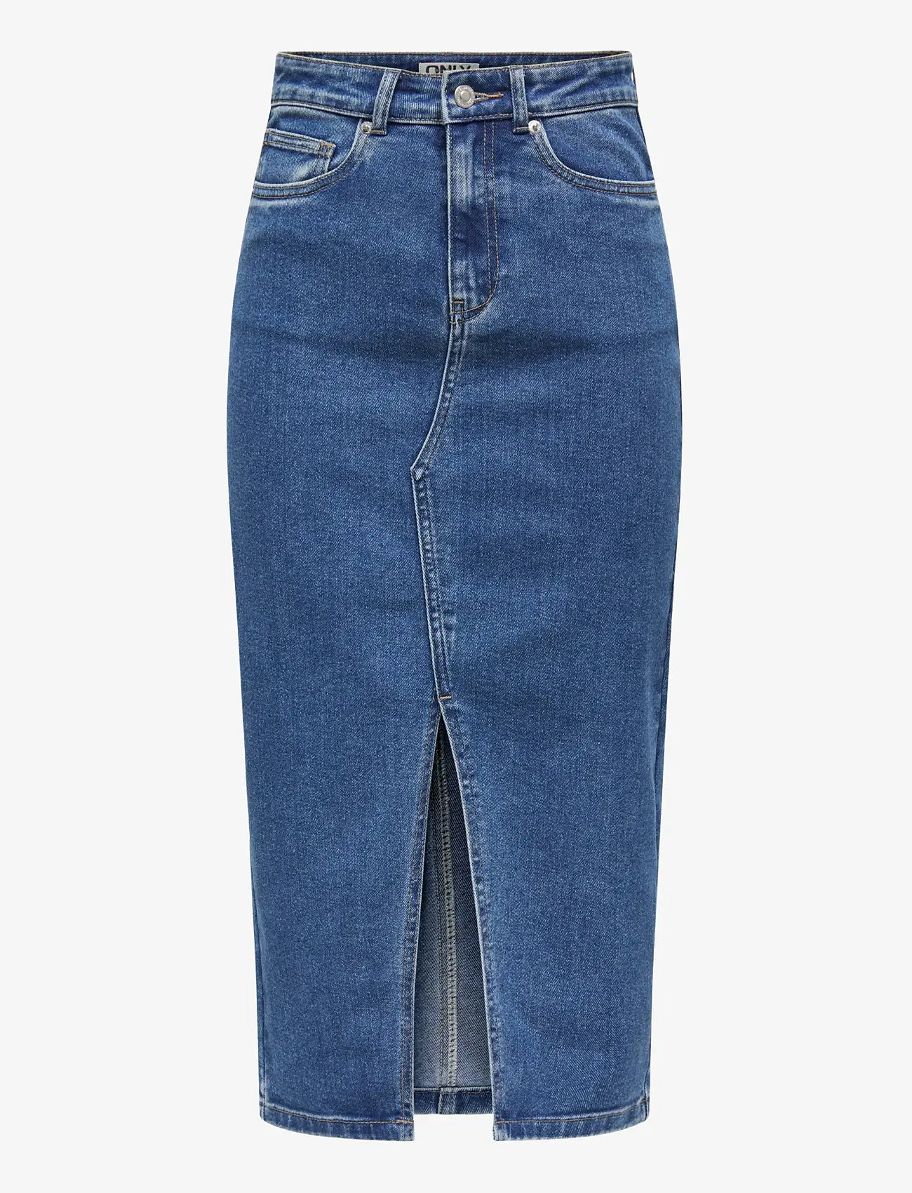 ONLY - ONLSIRI FRONT SLIT SKIRT DNM GUA NOOS - denimnederdele - medium blue denim - 1