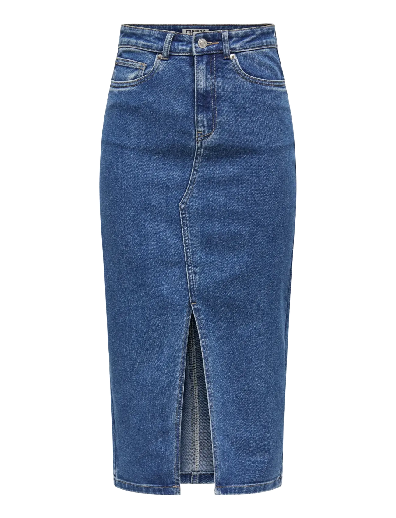 ONLY ONLSIRI FRONT SLIT SKIRT DNM GUA NOOS - Tøj - MEDIUM BLUE DENIM / blue
