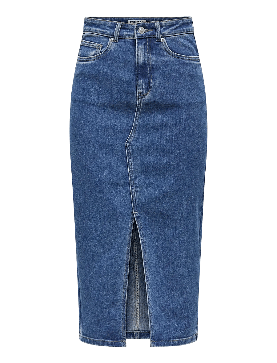 ONLY - ONLSIRI FRONT SLIT SKIRT DNM GUA NOOS - jeansröcke - medium blue denim - 1