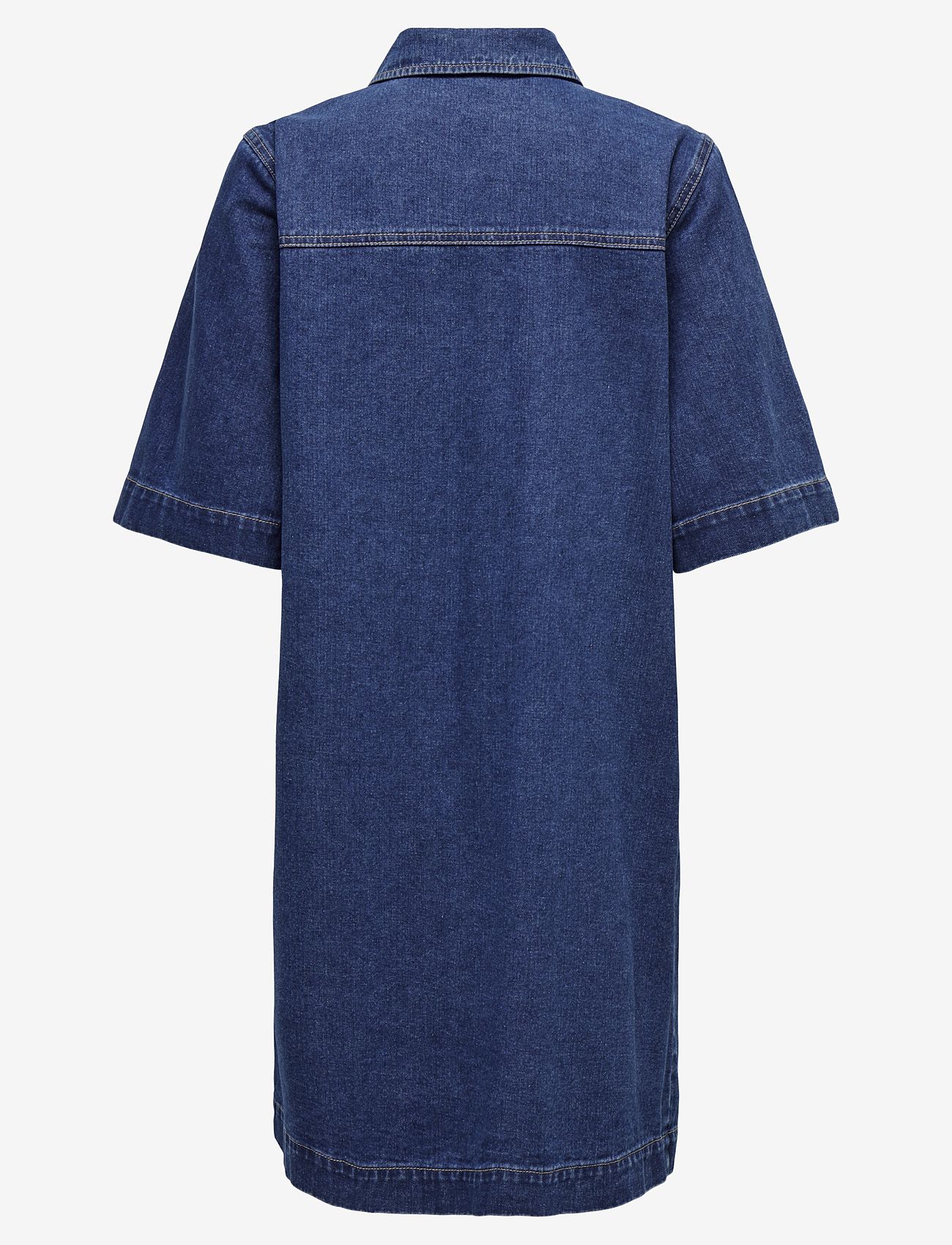 ONLY - ONLBELLE S/S BUTTON DRESS DNM GUA NOOS - skjortklänningar - dark blue denim - 2