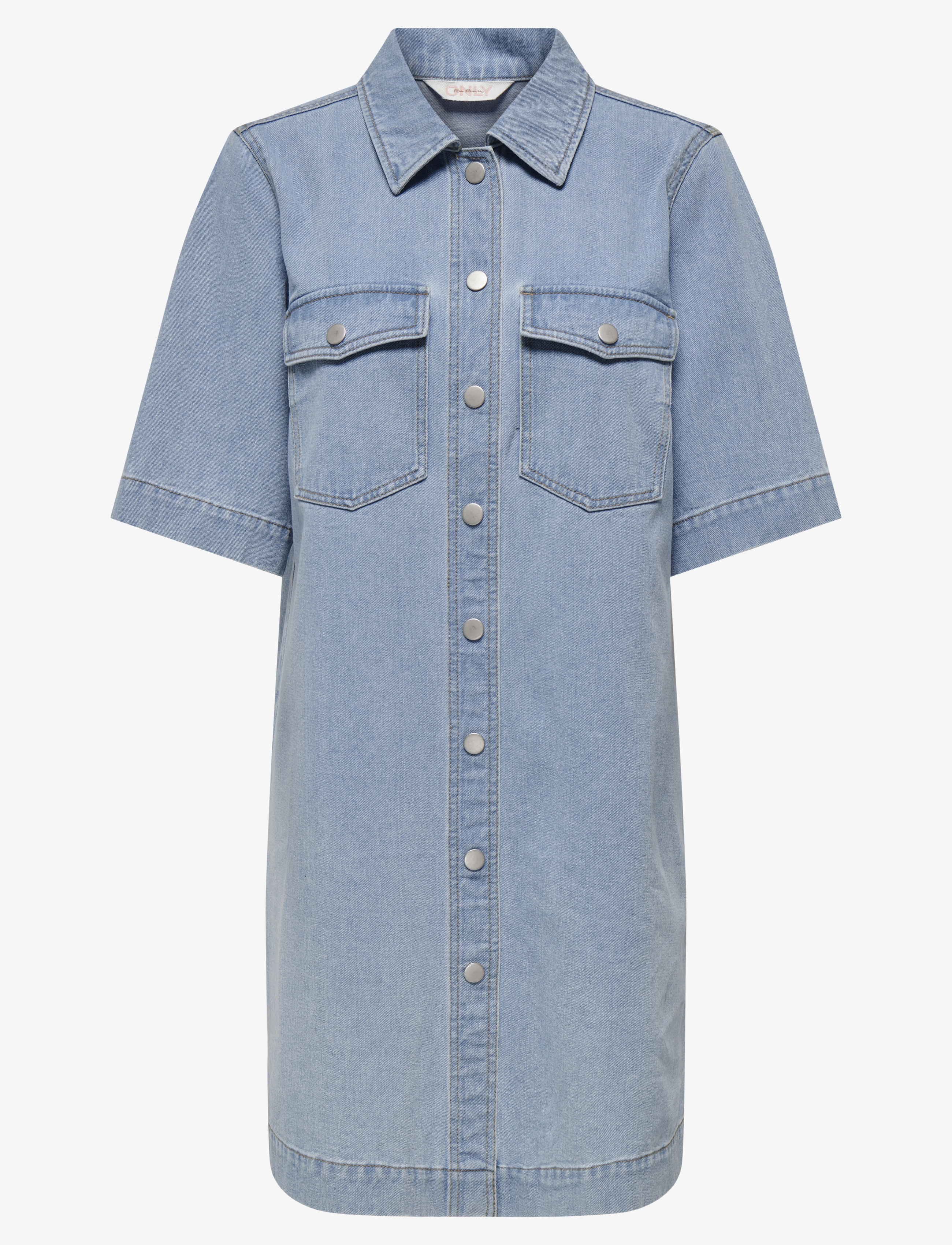 ONLY ONLBELLE S/S BUTTON DRESS DNM GUA NOOS - Kleider - LIGHT BLUE DENIM / blue