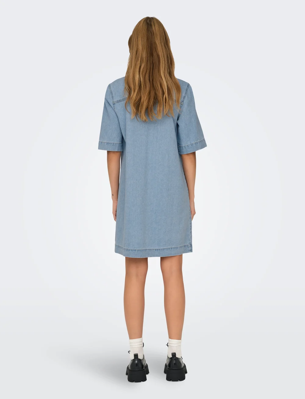 ONLY - ONLBELLE S/S BUTTON DRESS DNM GUA NOOS - shirt dresses - light blue denim - 3