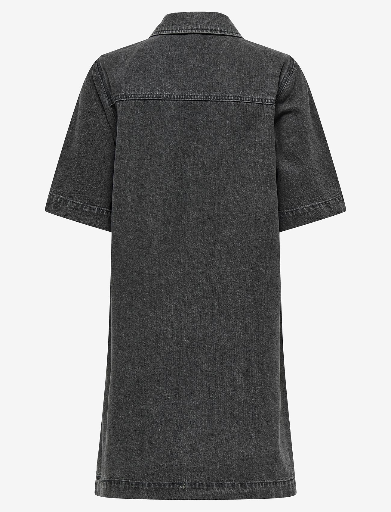 ONLY - ONLBELLE S/S BUTTON DRESS DNM GUA NOOS - sukienki koszulowe - washed black - 2
