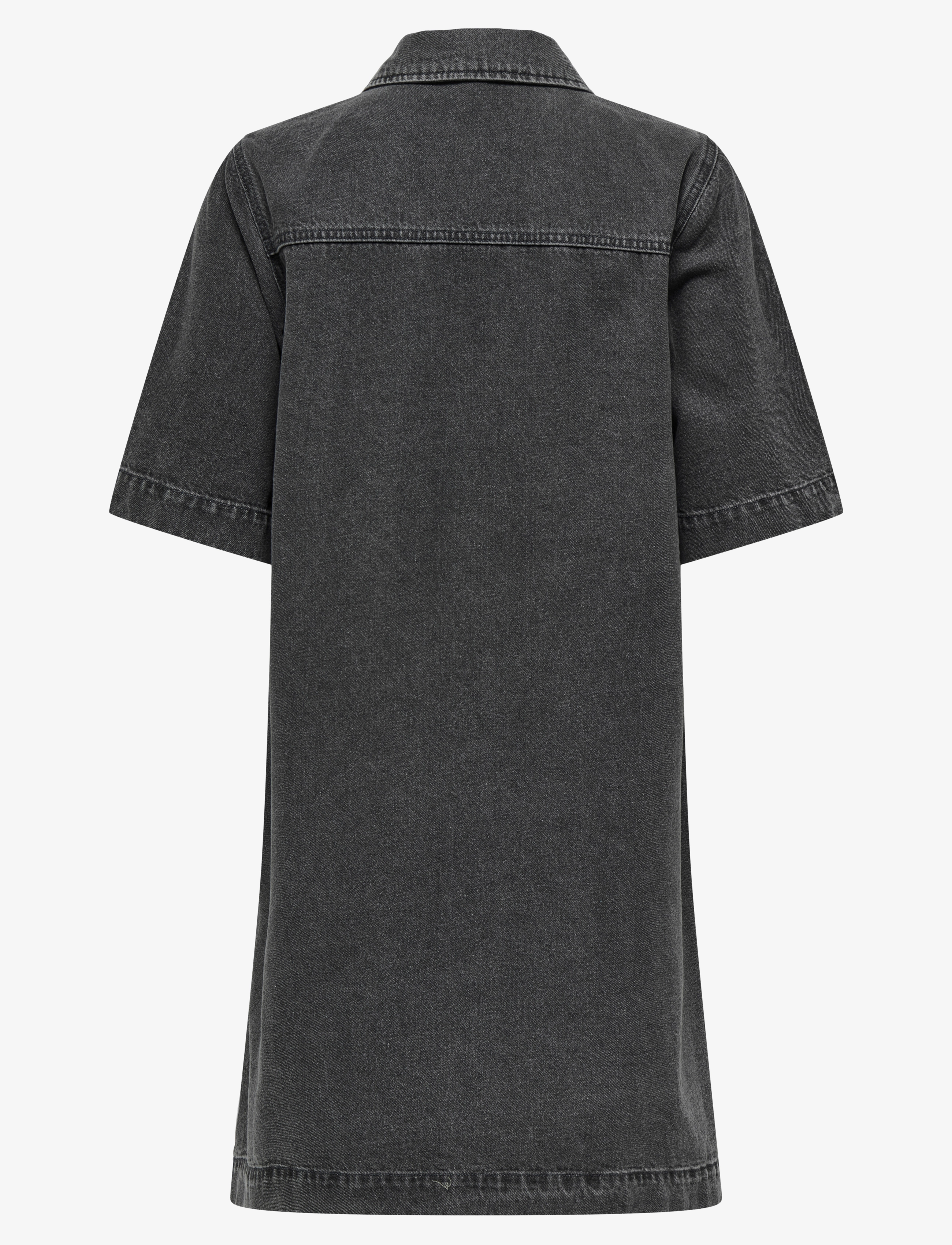 ONLY - ONLBELLE S/S BUTTON DRESS DNM GUA NOOS - särkkleidid - washed black - 2