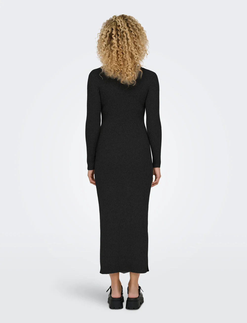 ONLY - ONLKATIA LS MAXI BOATN DRESS CC KNT - knitted dresses - black - 3