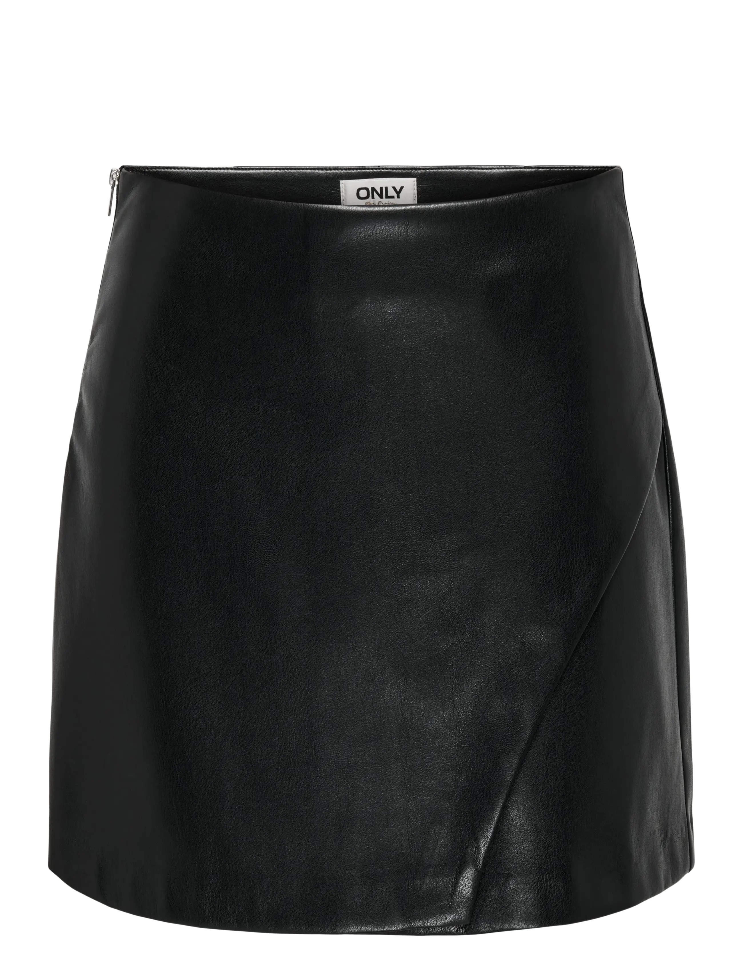 ONLZETA HW FAUX LEA SKIRT CC PNT - BLACK