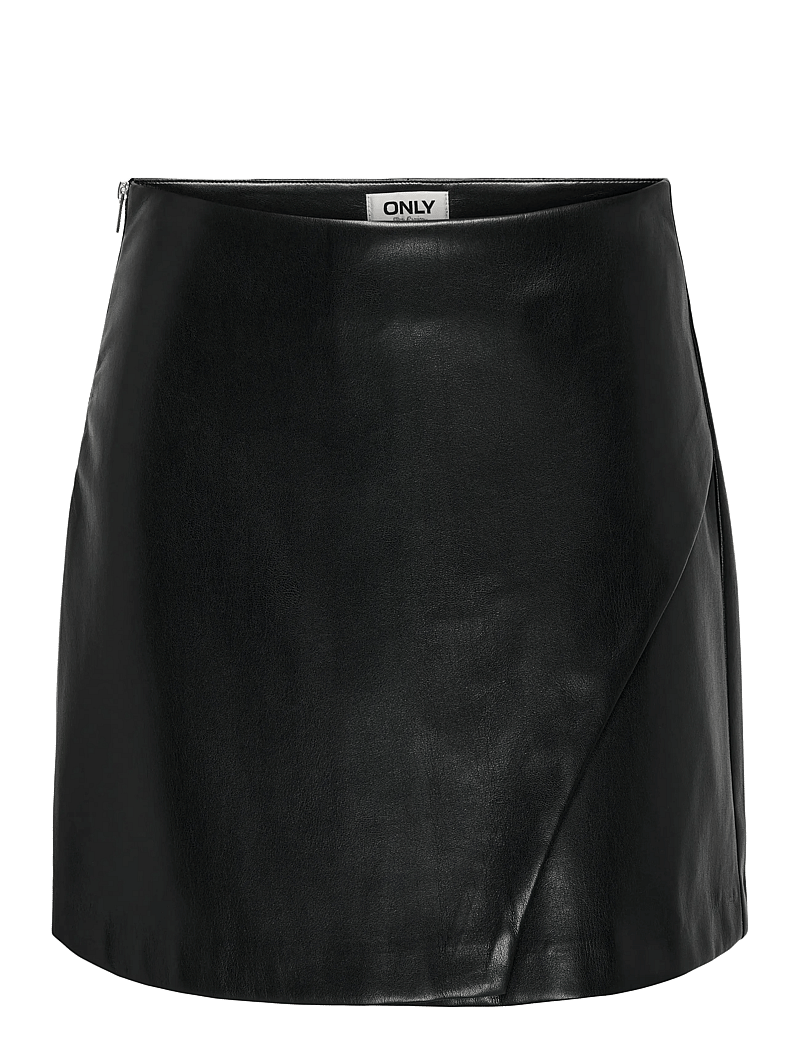 ONLY - ONLZETA HW FAUX LEA SKIRT CC PNT - korte nederdele - black - 1