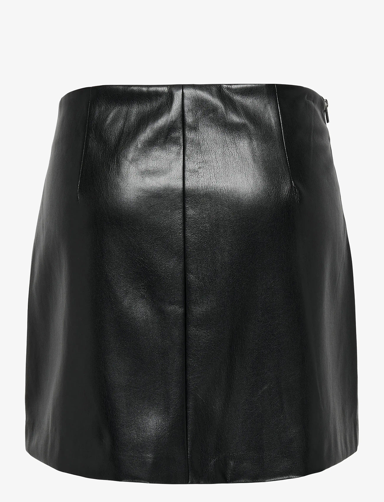 ONLY - ONLZETA HW FAUX LEA SKIRT CC PNT - korte nederdele - black - 2
