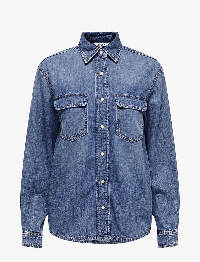 ONLY - ONLSEVIGNY LS DNM SHIRT AKM - jeansskjortor - dark blue denim - 1