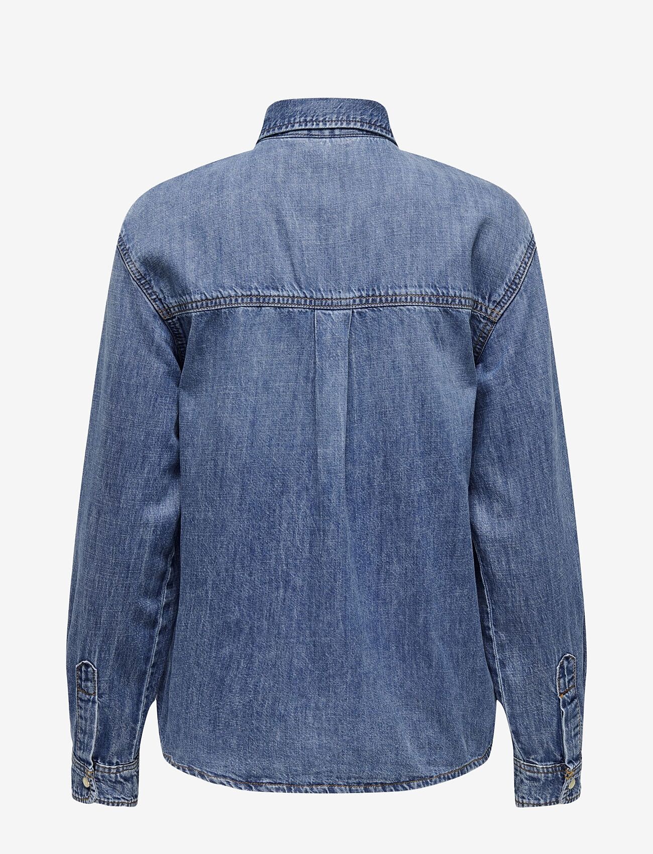 ONLY - ONLSEVIGNY LS DNM SHIRT AKM - jeansskjortor - dark blue denim - 2