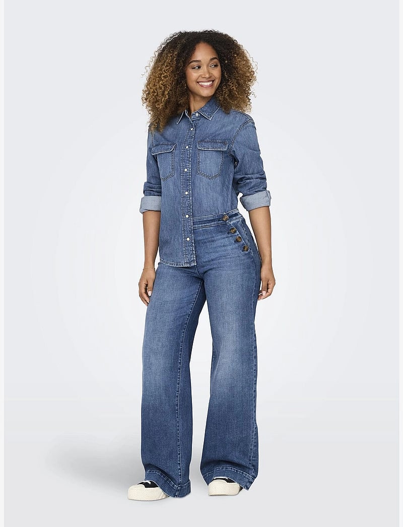 ONLY - ONLSEVIGNY LS DNM SHIRT AKM - jeansskjortor - dark blue denim - 4