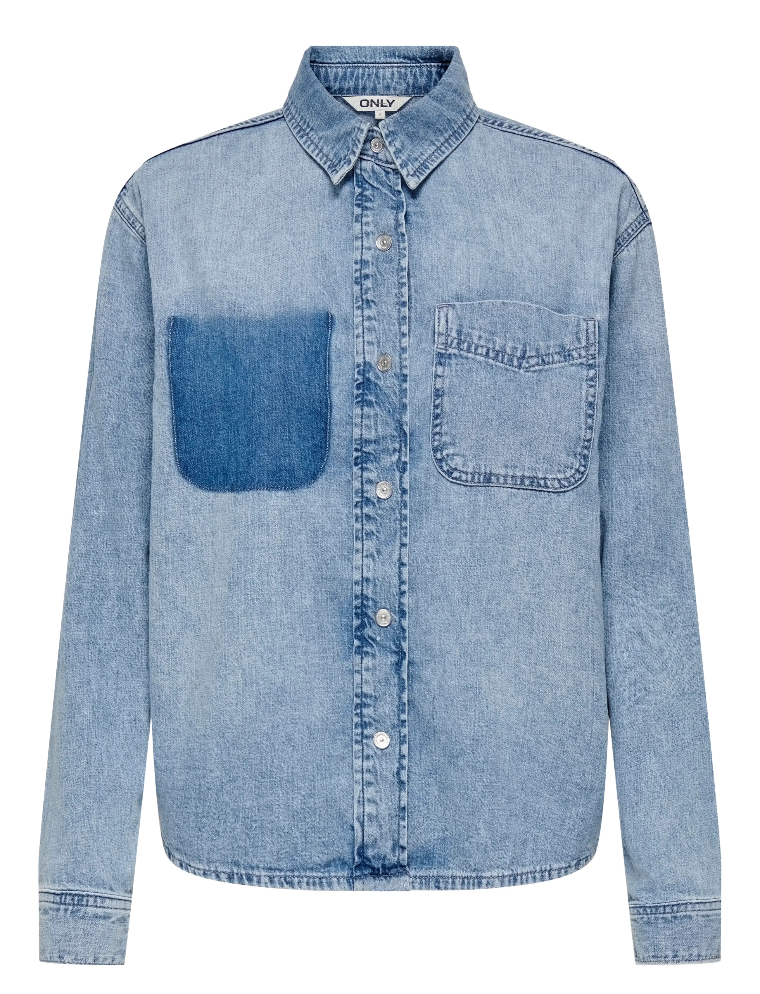 ONLY Onlcatania Ls Fade Pocket Dnm Shirt Soo Blau - XS - Damen