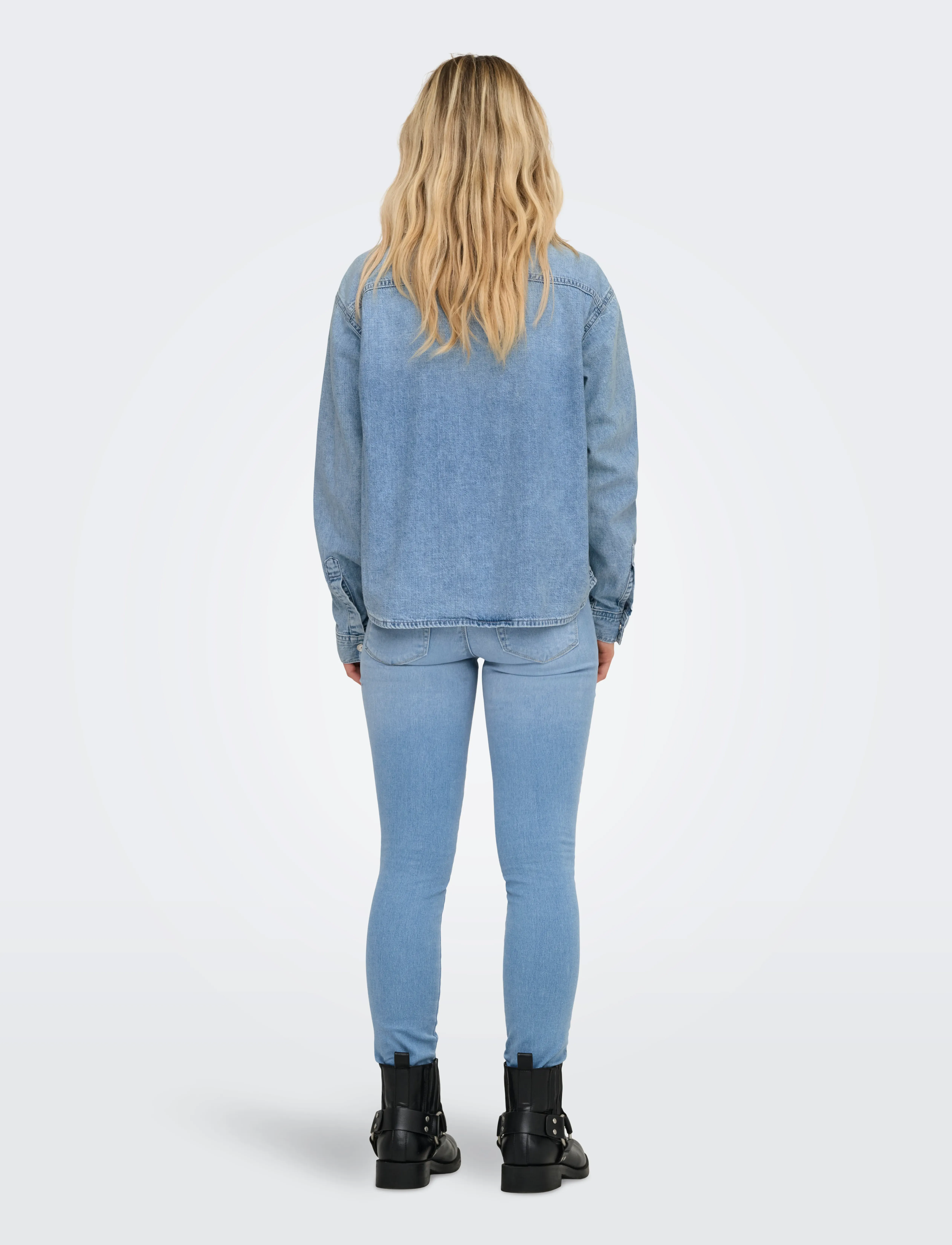 ONLY - ONLCATANIA LS FADE POCKET DNM SHIRT SOO - denimskjorter - light blue denim - 3