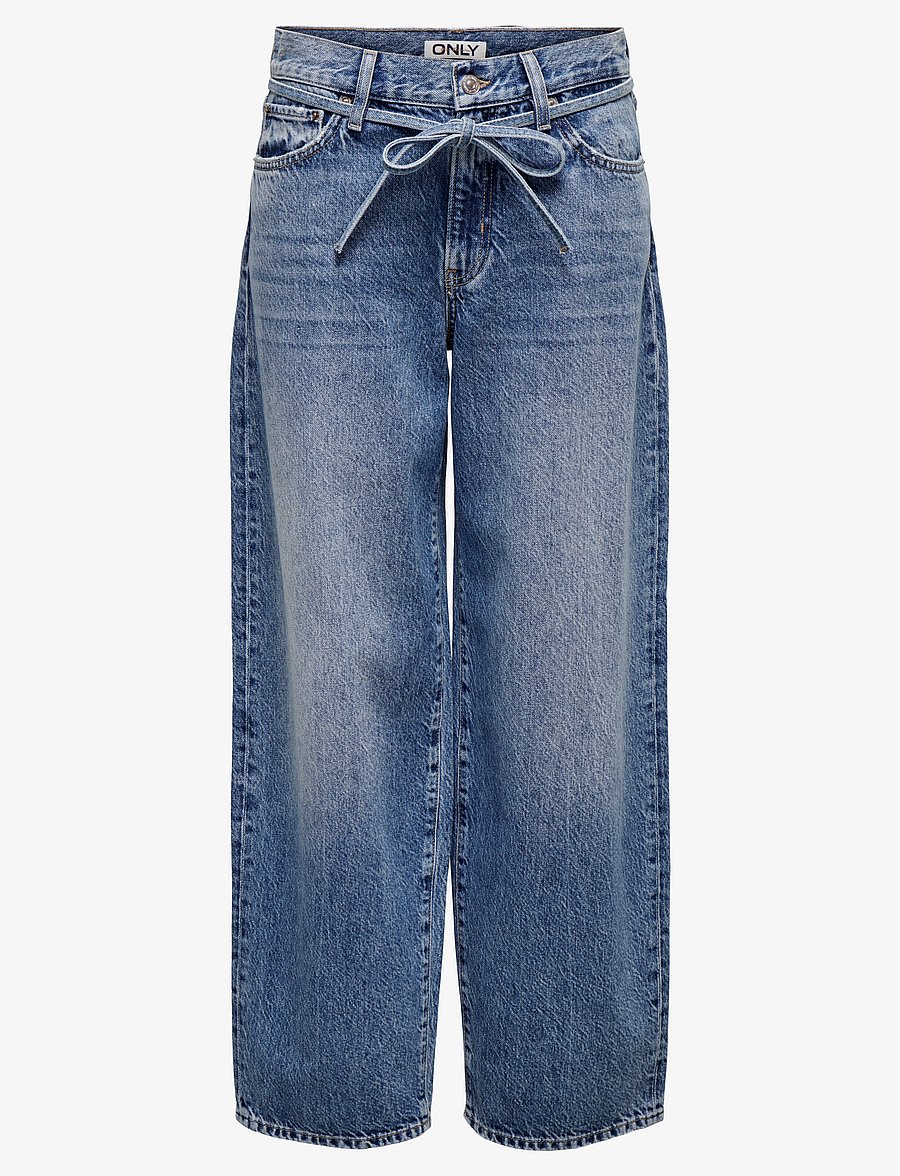 ONLY - ONLGIANNA MW STRAIGHT DNM DOT596 NOOS - vida jeans - medium blue denim - 1