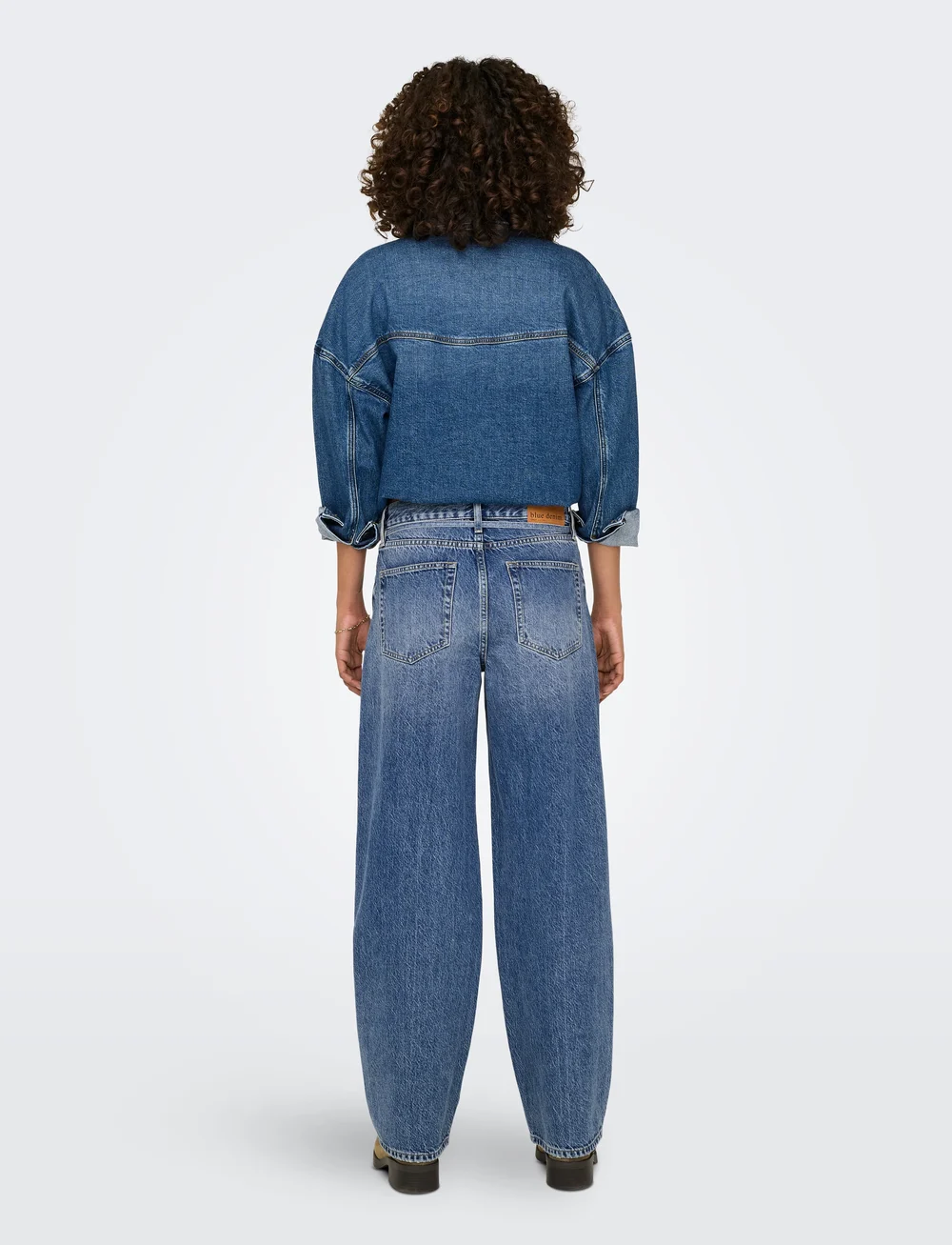 ONLY - ONLGIANNA MW STRAIGHT DOT596 DNM NOOS - brede jeans - medium blue denim - 3