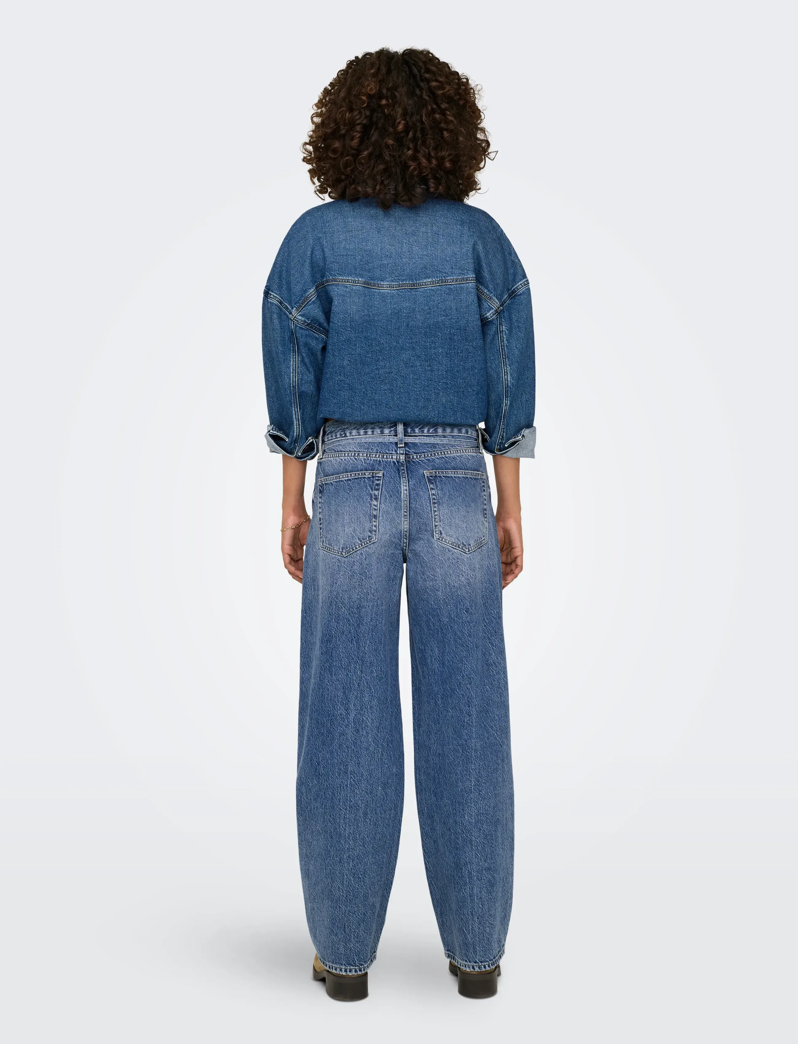 ONLY - ONLGIANNA MW STRAIGHT DNM DOT596 NOOS - hosen mit weitem bein - medium blue denim - 3