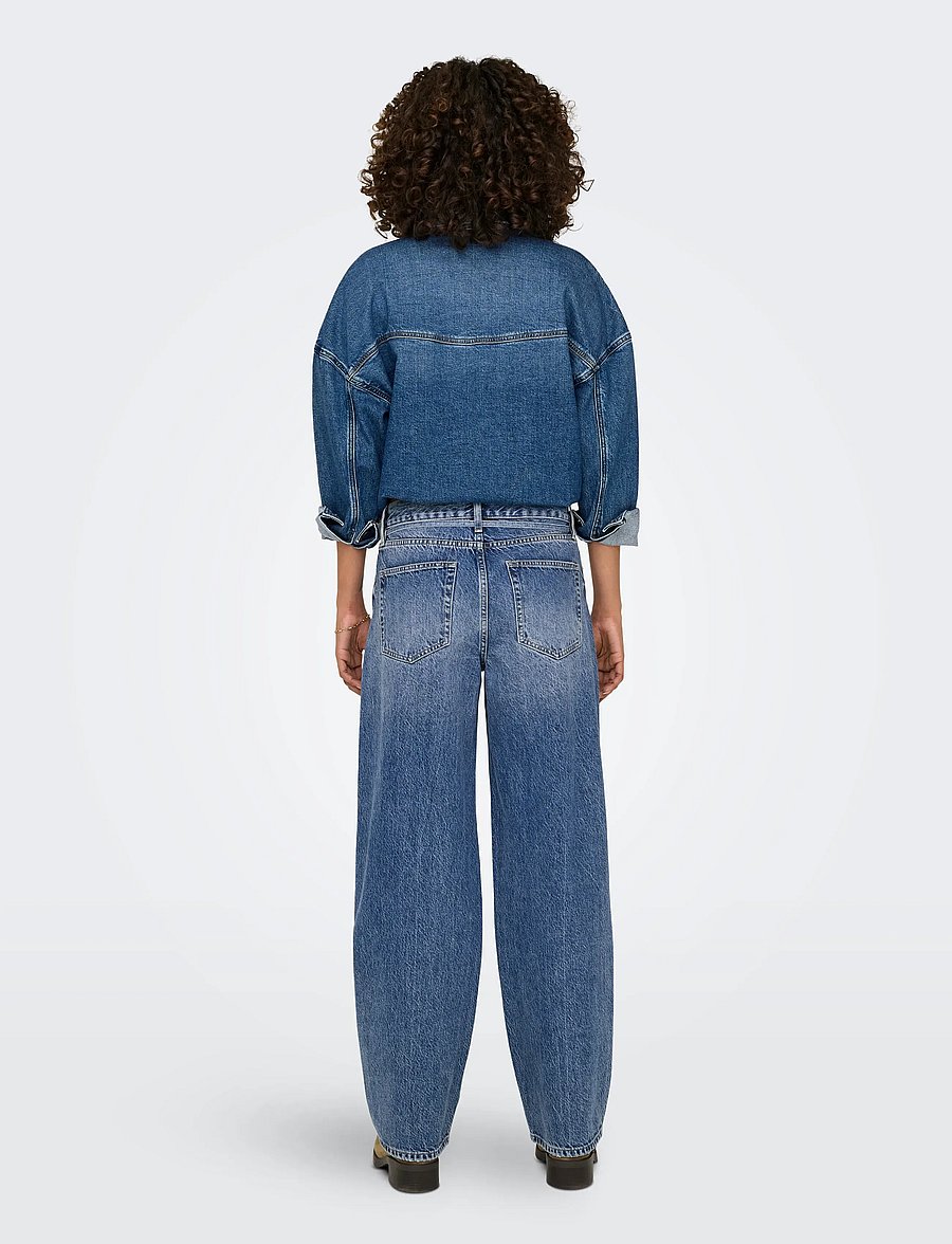 ONLY - ONLGIANNA MW STRAIGHT DNM DOT596 NOOS - vida jeans - medium blue denim - 3