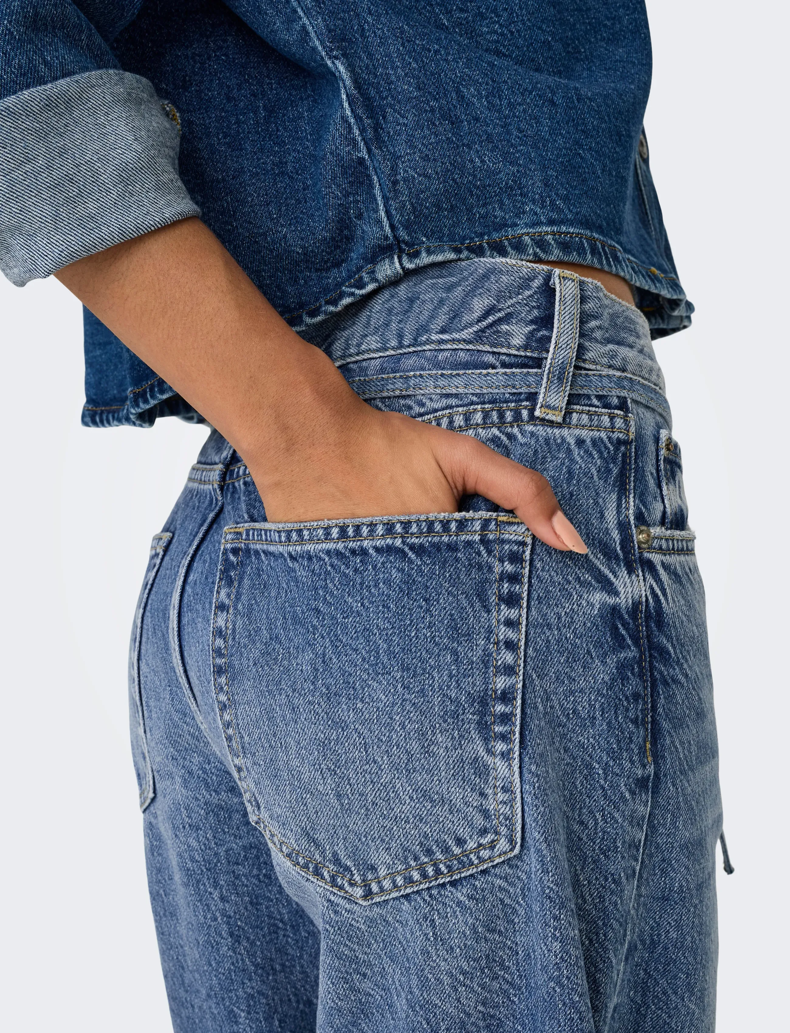 ONLY Onlgianna Mw Straight Dnm Dot596 Noos relaxed fit jeans dam – bild 6
