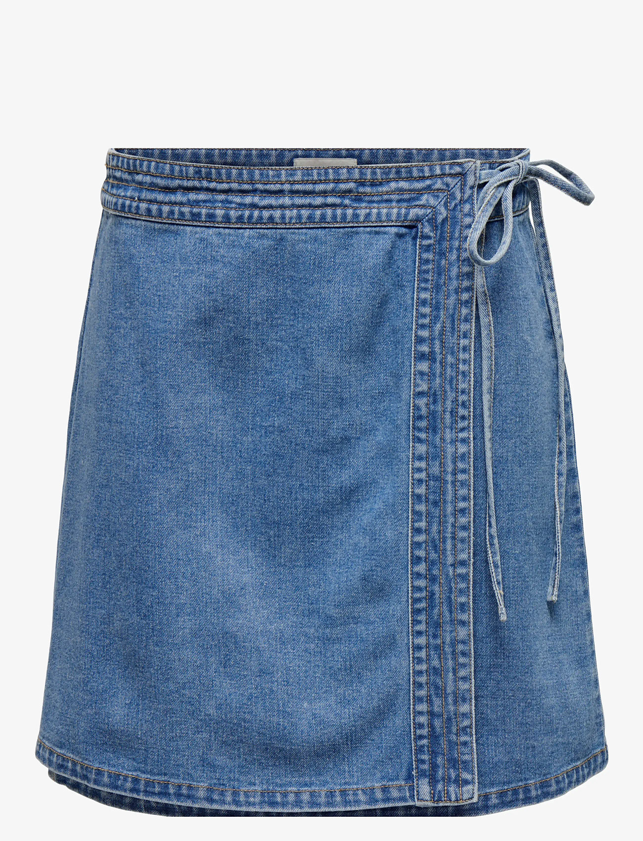 ONLY - ONLVILLA WRAP TIE SKIRT DNM GUA - denimnederdele - light blue denim - 1