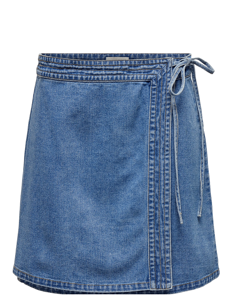 ONLY - ONLVILLA WRAP TIE SKIRT DNM GUA - jeansröcke - light blue denim - 1