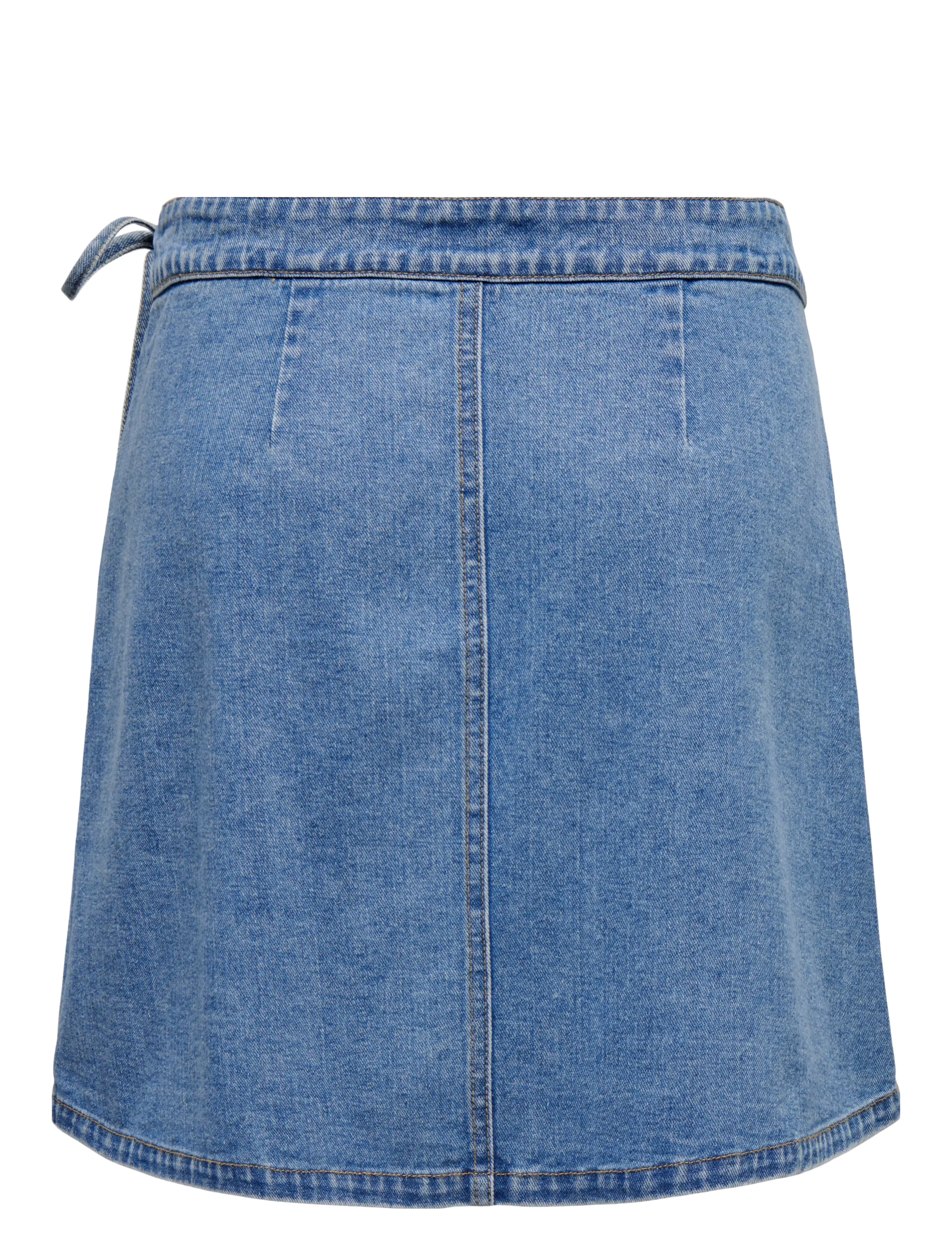 ONLY - ONLVILLA WRAP TIE SKIRT DNM GUA - jeanskjolar - light blue denim - 2