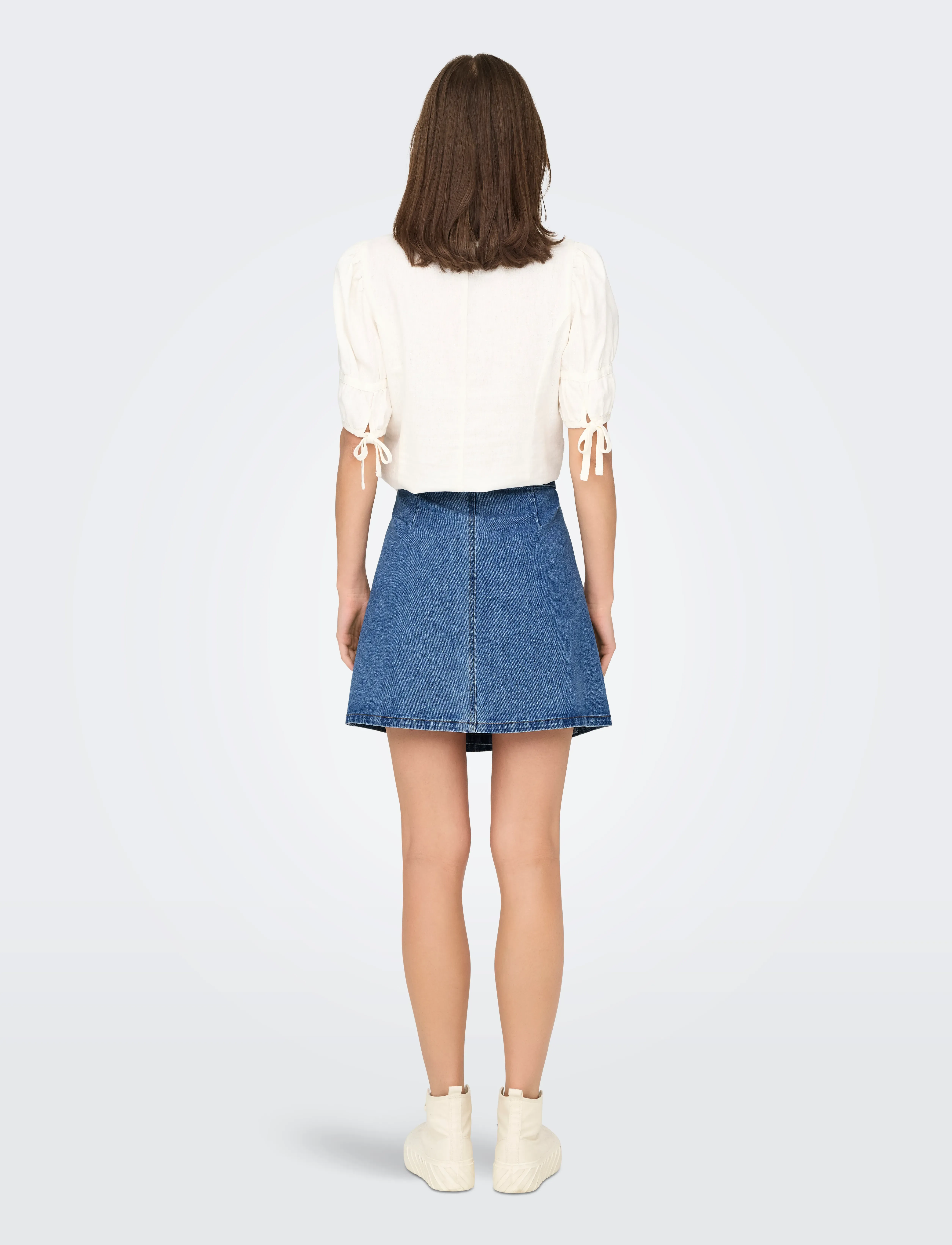 ONLY - ONLVILLA WRAP TIE SKIRT DNM GUA - jeanskjolar - light blue denim - 3