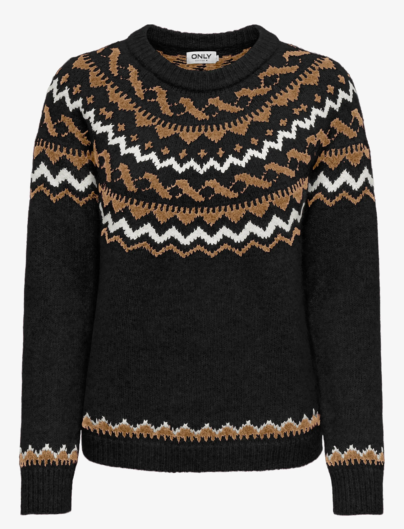 ONLY - ONLISLE LIFE LS O-NECK CC KNT - pullover - black - 1