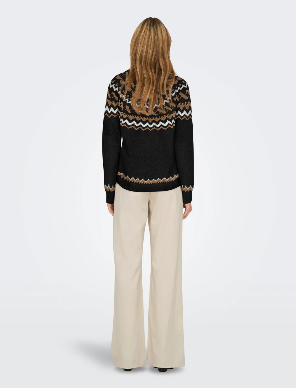 ONLY - ONLISLE LIFE LS O-NECK CC KNT - stickade tröjor - black - 3