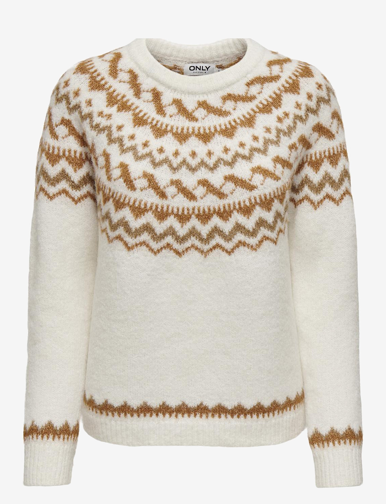 ONLY - ONLISLE LIFE LS O-NECK CC KNT - sügisesed riided - cloud dancer - 0