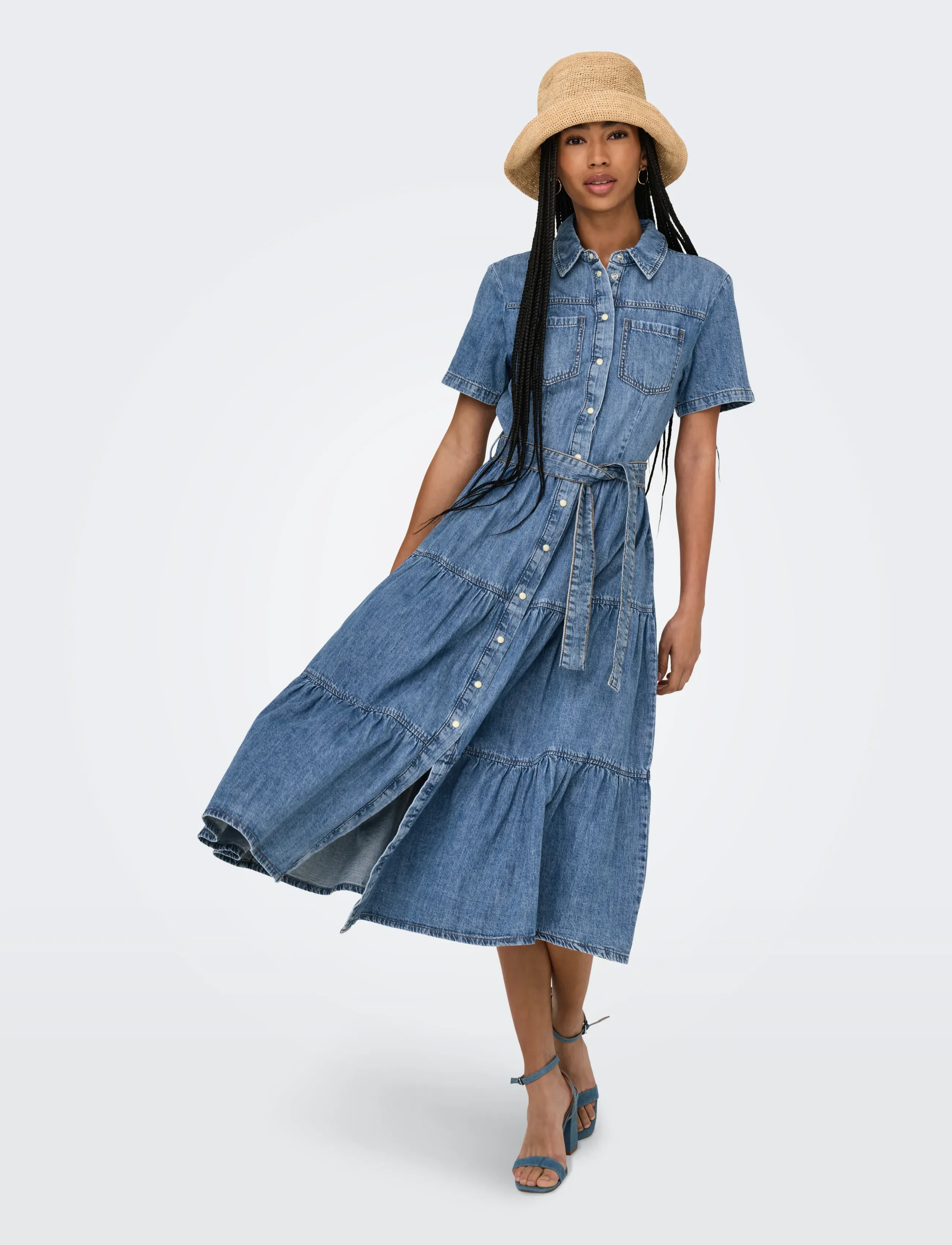 ONLY Onlaliyah S/S Layer Dnm Dress Akm Noos skjortklänningar dam – bild 5