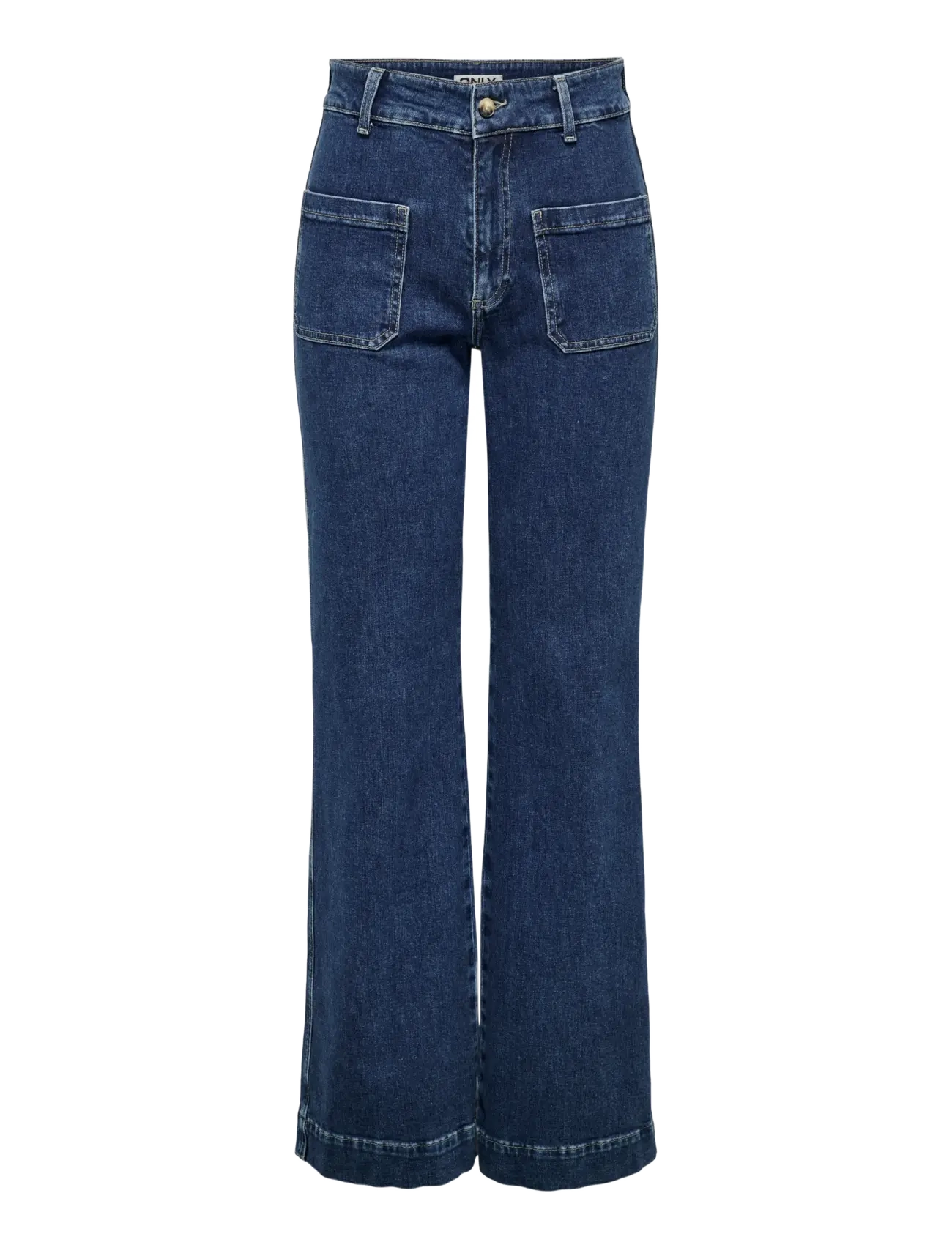 ONLY ONLJUICY HW WIDE POCKET DNM JEANS CRO - Laia säärega teksad - DARK BLUE DENIM / navy