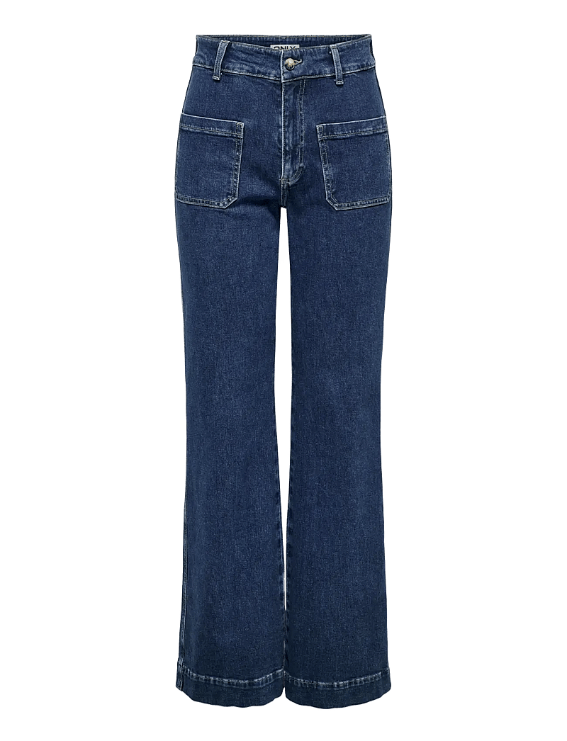 ONLY - ONLJUICY HW WIDE POCKET DNM JEANS CRO - vida jeans - dark blue denim - 1