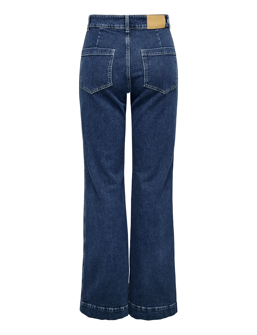 ONLY - ONLJUICY HW WIDE POCKET DNM JEANS CRO - pantalons larges - dark blue denim - 2