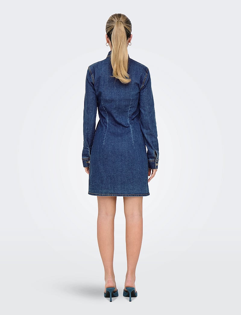 ONLY - ONLBELIEVE LS STRETCH DNM DRESS QYT - denimkjoler - medium blue denim - 3