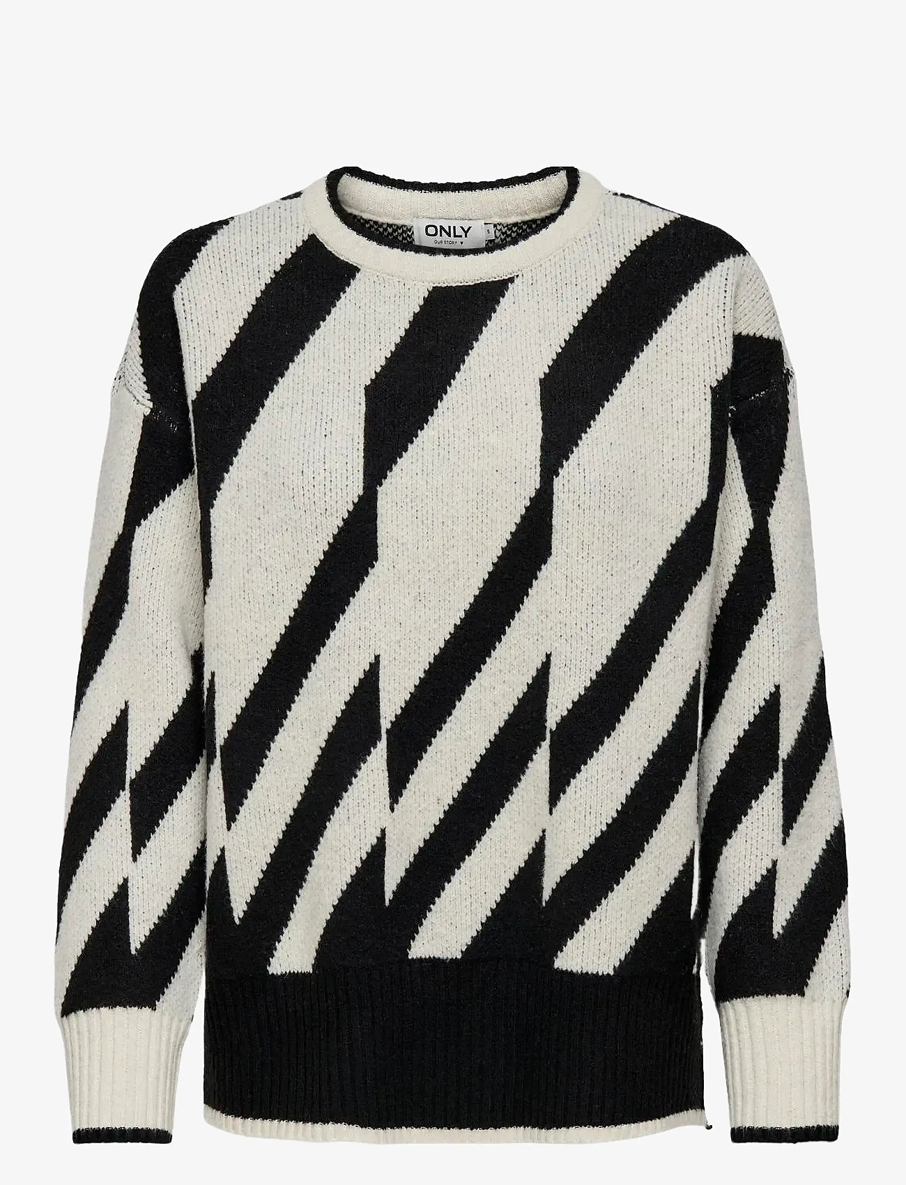 ONLY - ONLJUDE LS O-NECK JQ KNT - stickade tröjor - black - 0