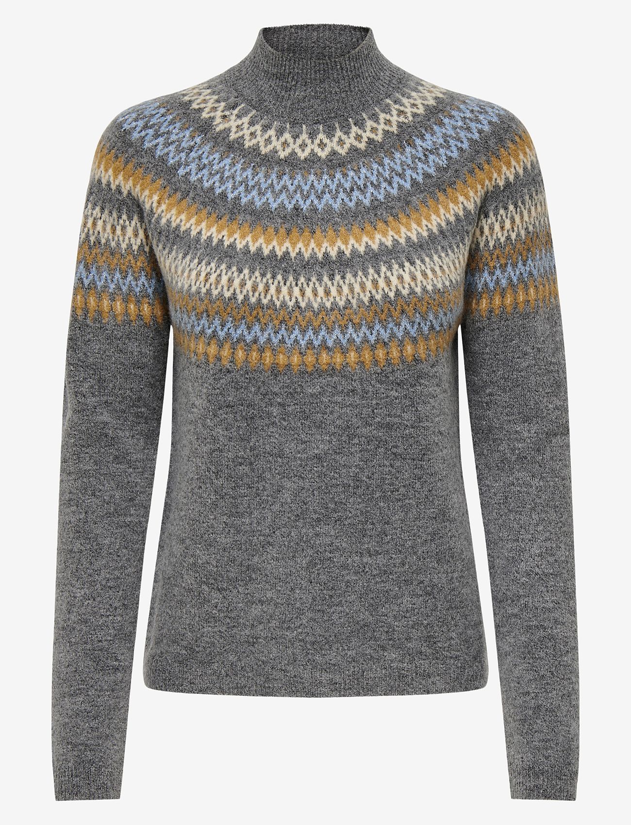 ONLY - ONLAMELIA LS HIGH NECK JQ KNT - rollkragenpullover - medium grey melange - 1