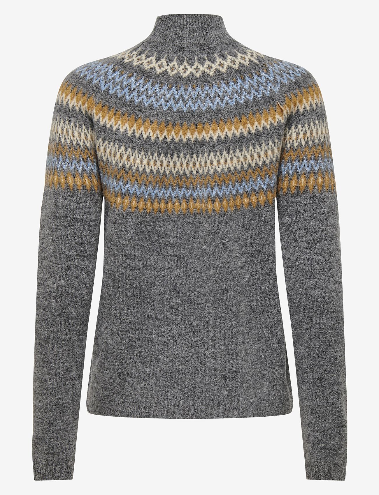 ONLY - ONLAMELIA LS HIGH NECK JQ KNT - rollkragenpullover - medium grey melange - 2