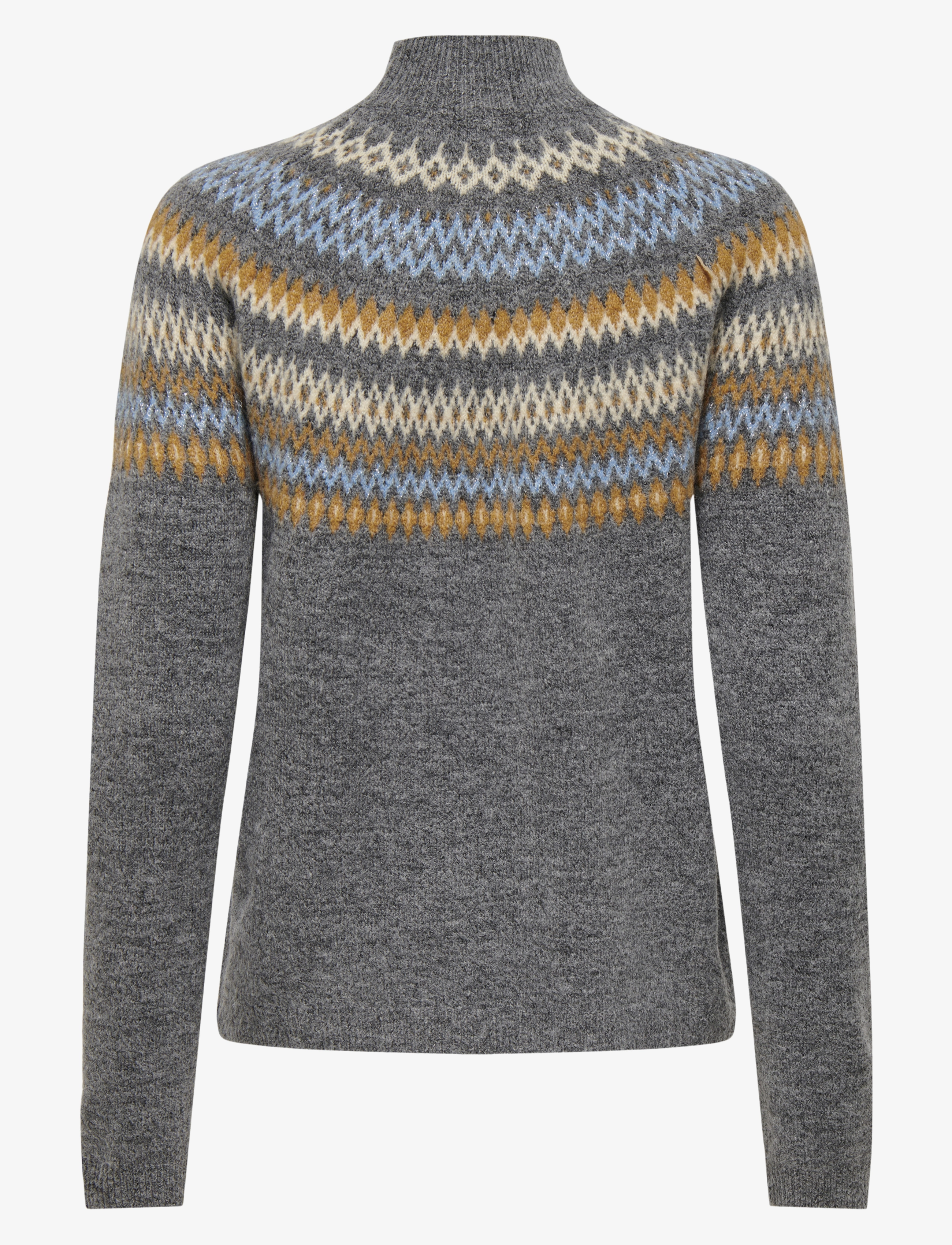ONLY - ONLAMELIA LS HIGH NECK JQ KNT - rullekraver - medium grey melange - 2